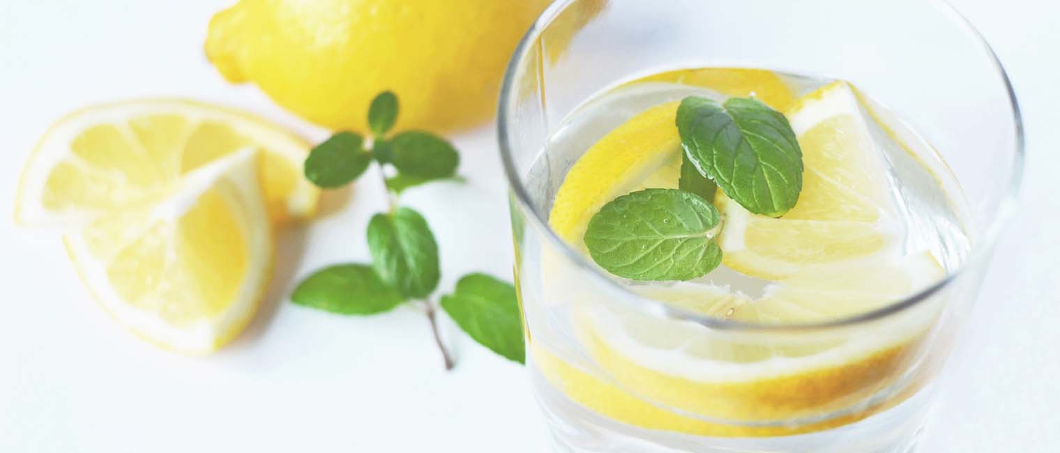 lemon soaked in water containing a lot of vitamin C