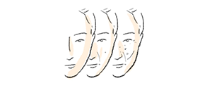 illustration of faces of woman with increasing age