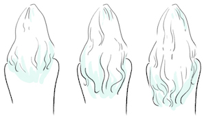 illustration of sweet almond oil ramping up hair growth