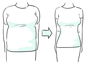 illustration of a lady losing weight