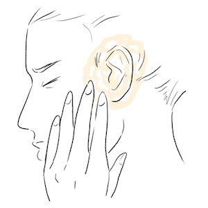 illustation of Almond oil treating ear aches