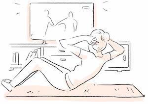 illustraion of exercise while watching television