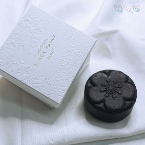 BLACK PAINT Soap with box on silk cloth