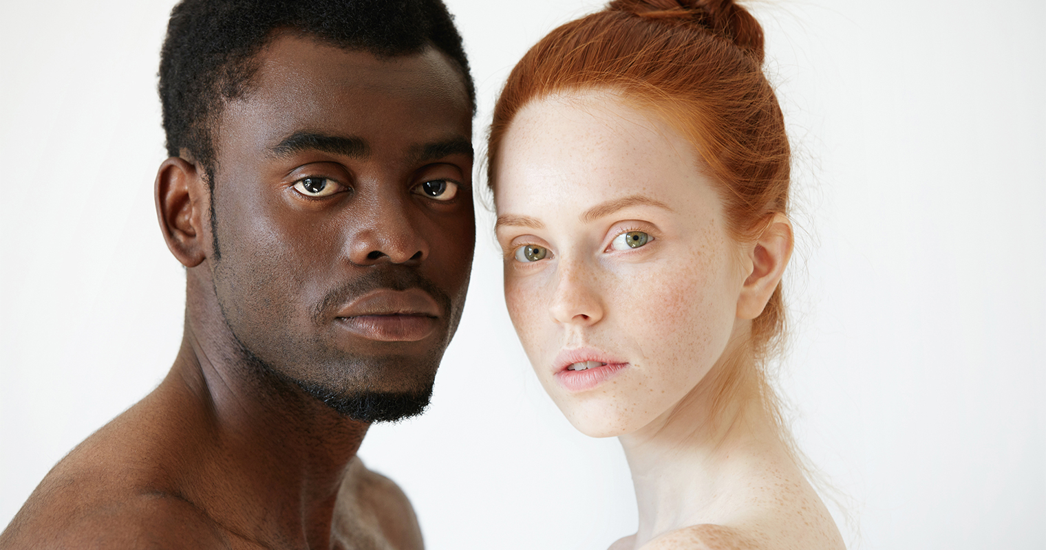 people with genes of black skin and white skin