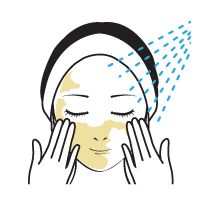 Massage your face for around 30-40 seconds, and rinse off.